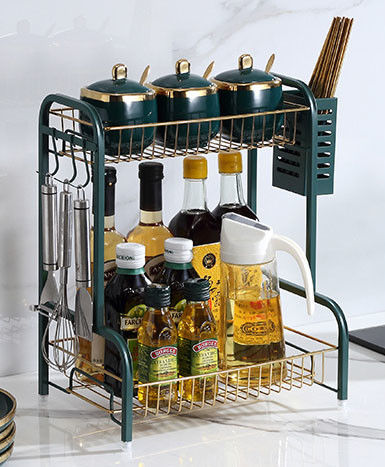Two Tier Countertop Kitchen Rack 365x220x400mm Specification Foe Spice Condiment