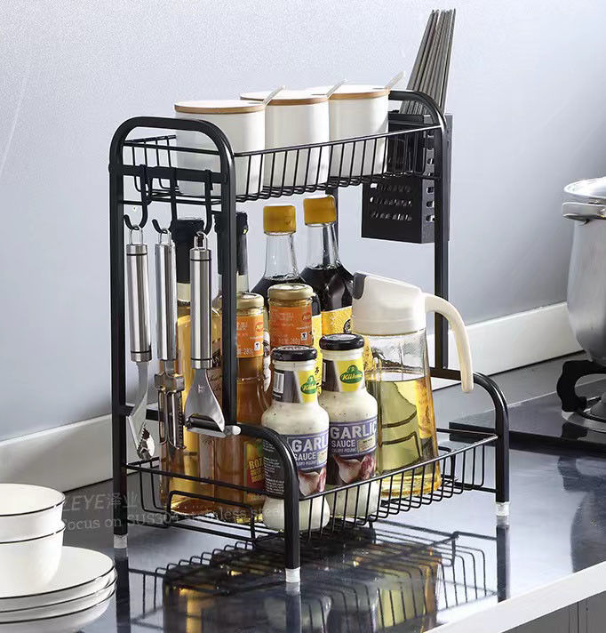 15inch Height Countertop Kitchen Rack 2 Layer 8inch Width Multifunctional